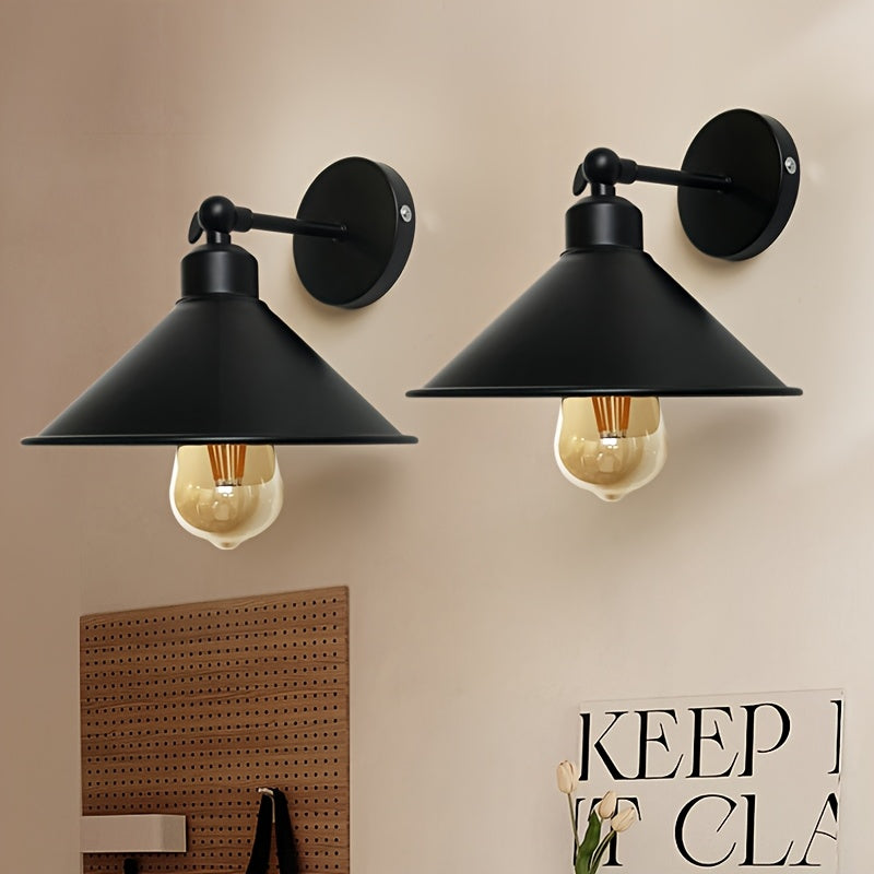 Coppia lampade da parete con angolo regolabile in stile industriale vintage, adatta per illuminazione di soggiorno, camera da letto, corridoio