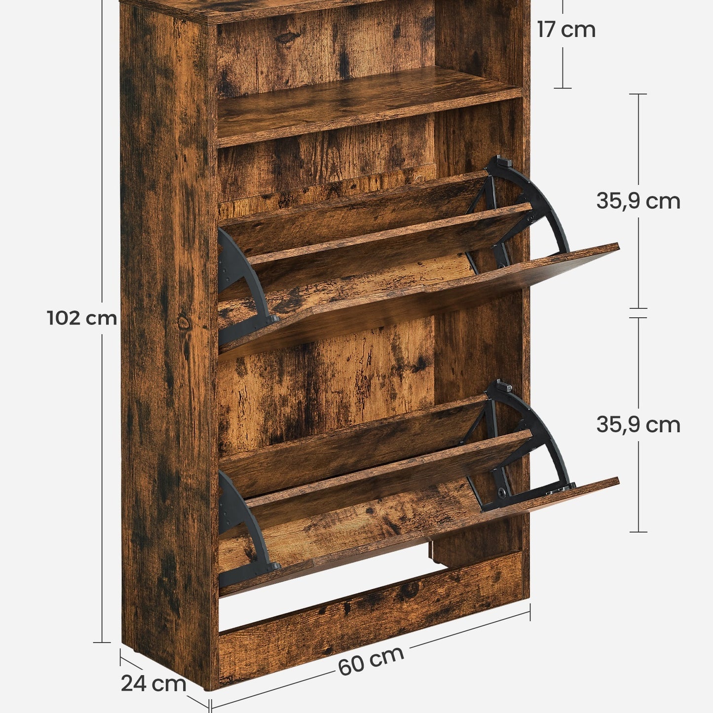 Scarpiera "legno vintage" Multi scomparto